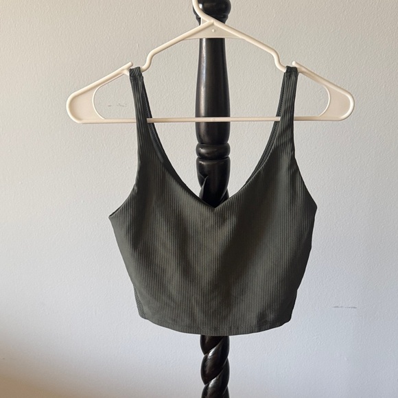 Old Navy Other - Old Navy Ribbed Dark Green Crop Top